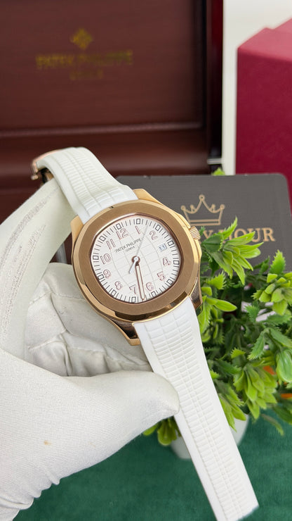 Rose Gold with White Dial.