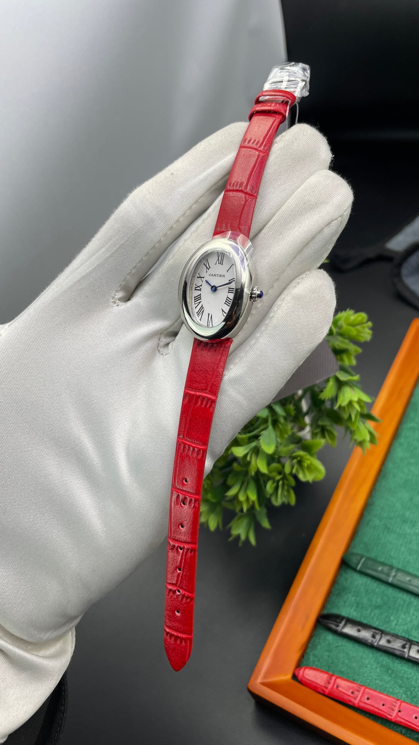 Silver with Red Strap🔥