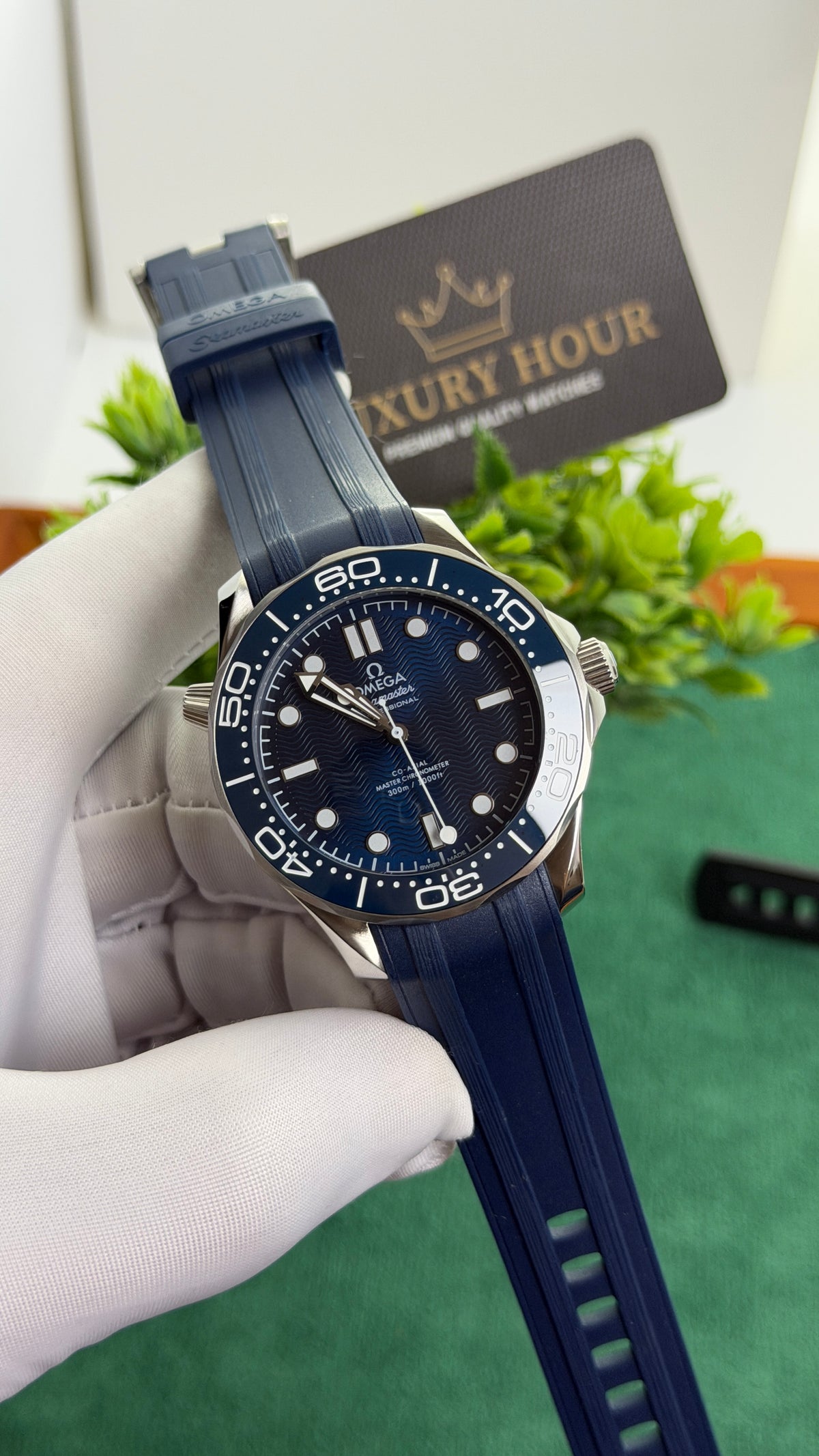 Silver with Blue Dial.