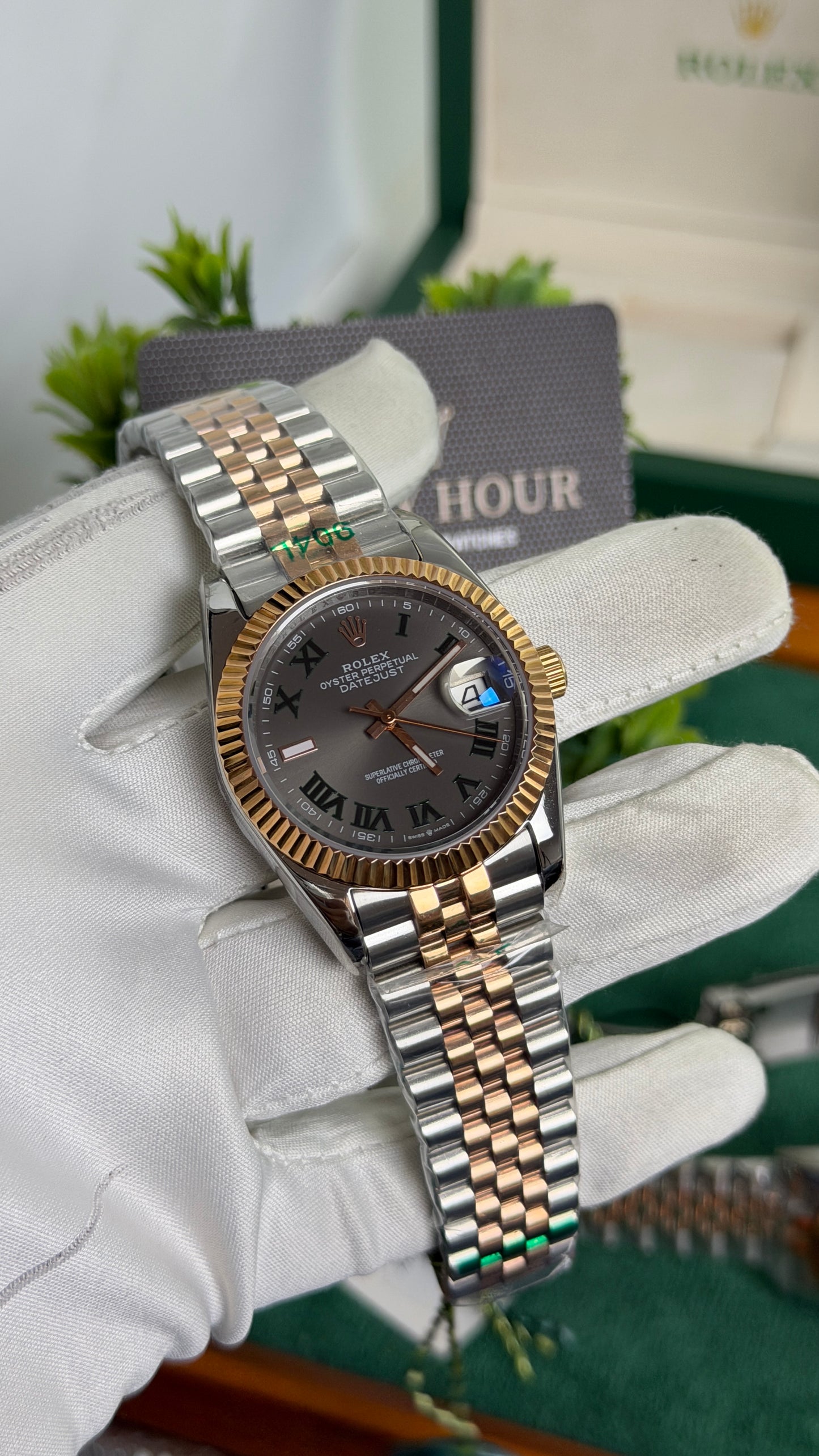 ( 36 mm ) Rose Gold Two Tone with Grey Dial🔥