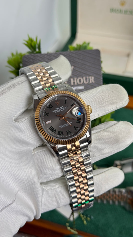 ( 36 mm ) Rose Gold Two Tone with Grey Dial🔥