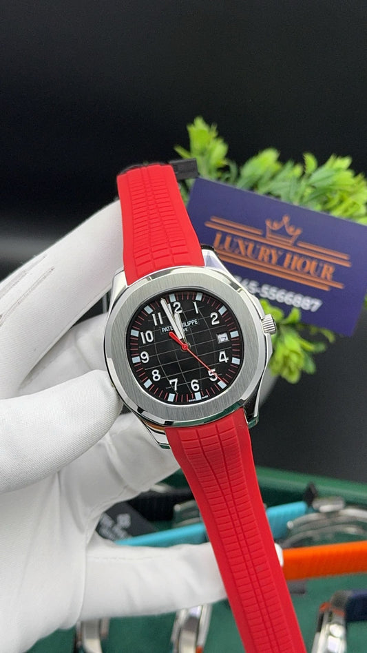 Silver with black dial