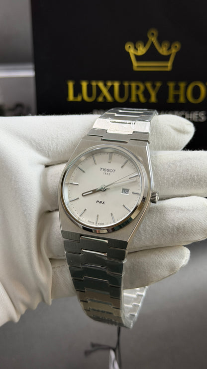 Silver with White Dial.