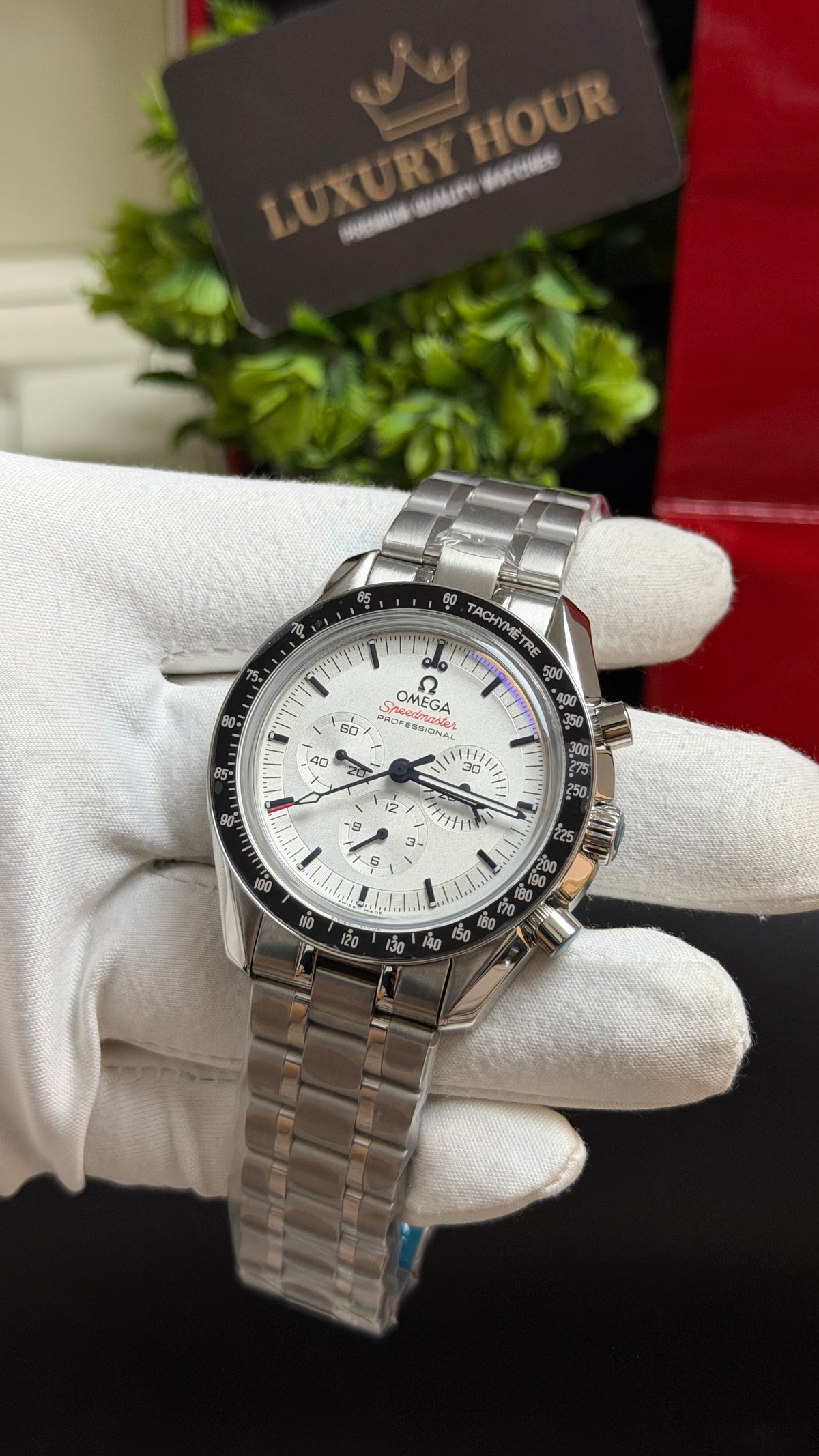 Silver with White Dial.