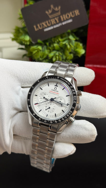Silver with White Dial.