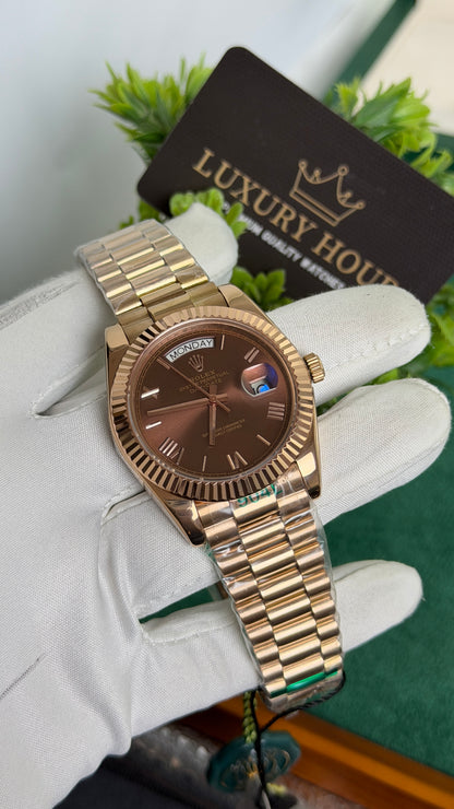 Rose Gold with Chocolate Dial🔥