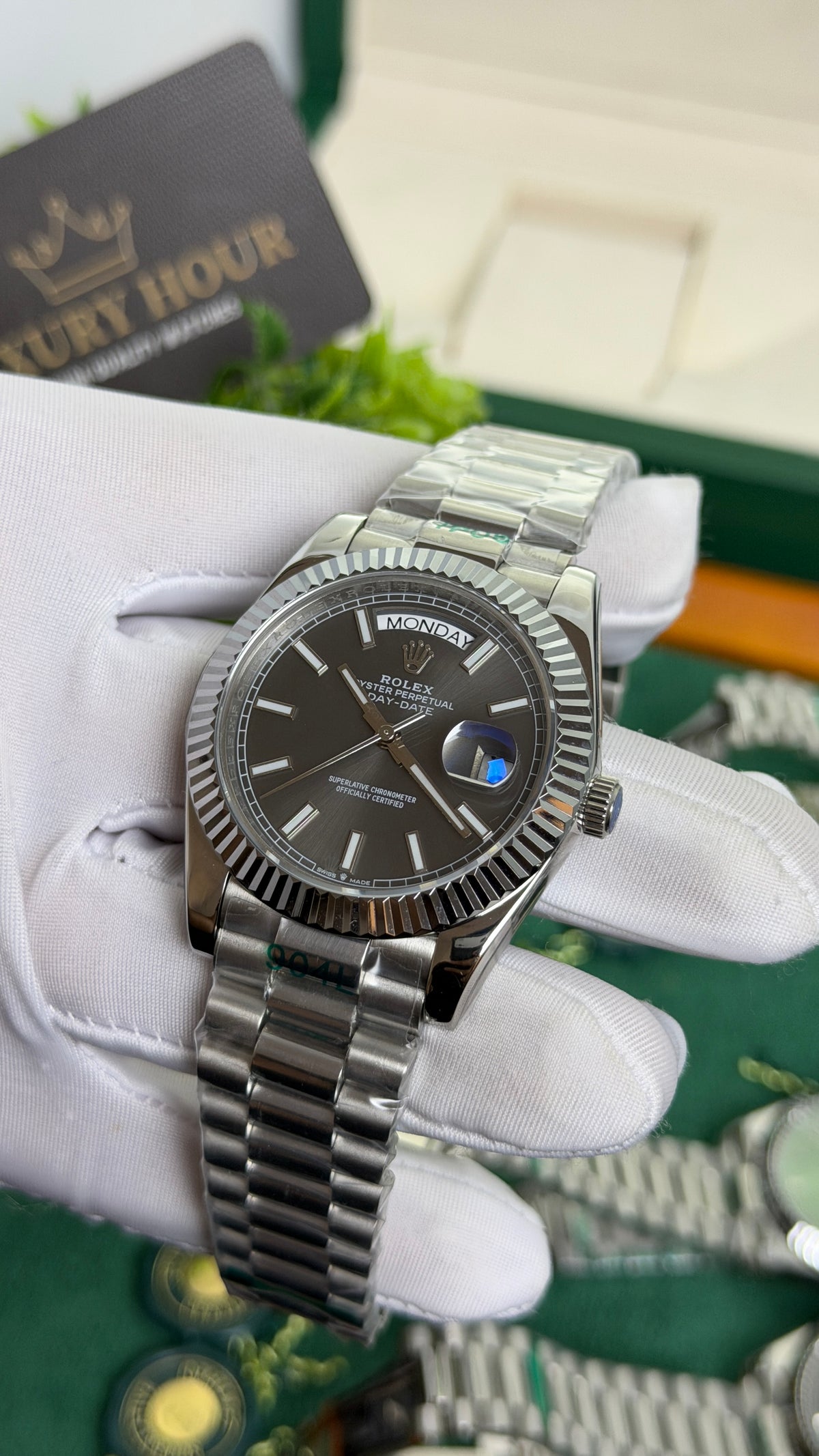 Silver with Grey Dial.