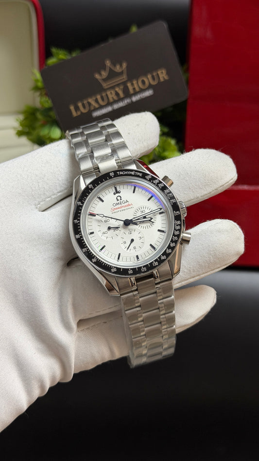 Silver with White Dial.