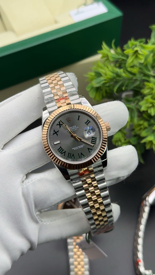 Rose gold two tone with Wimbledon dial