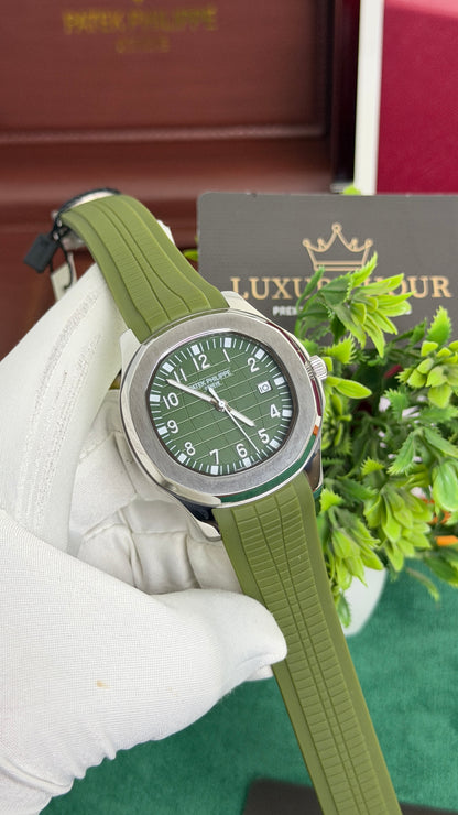 Silver with Olive Green Dial.