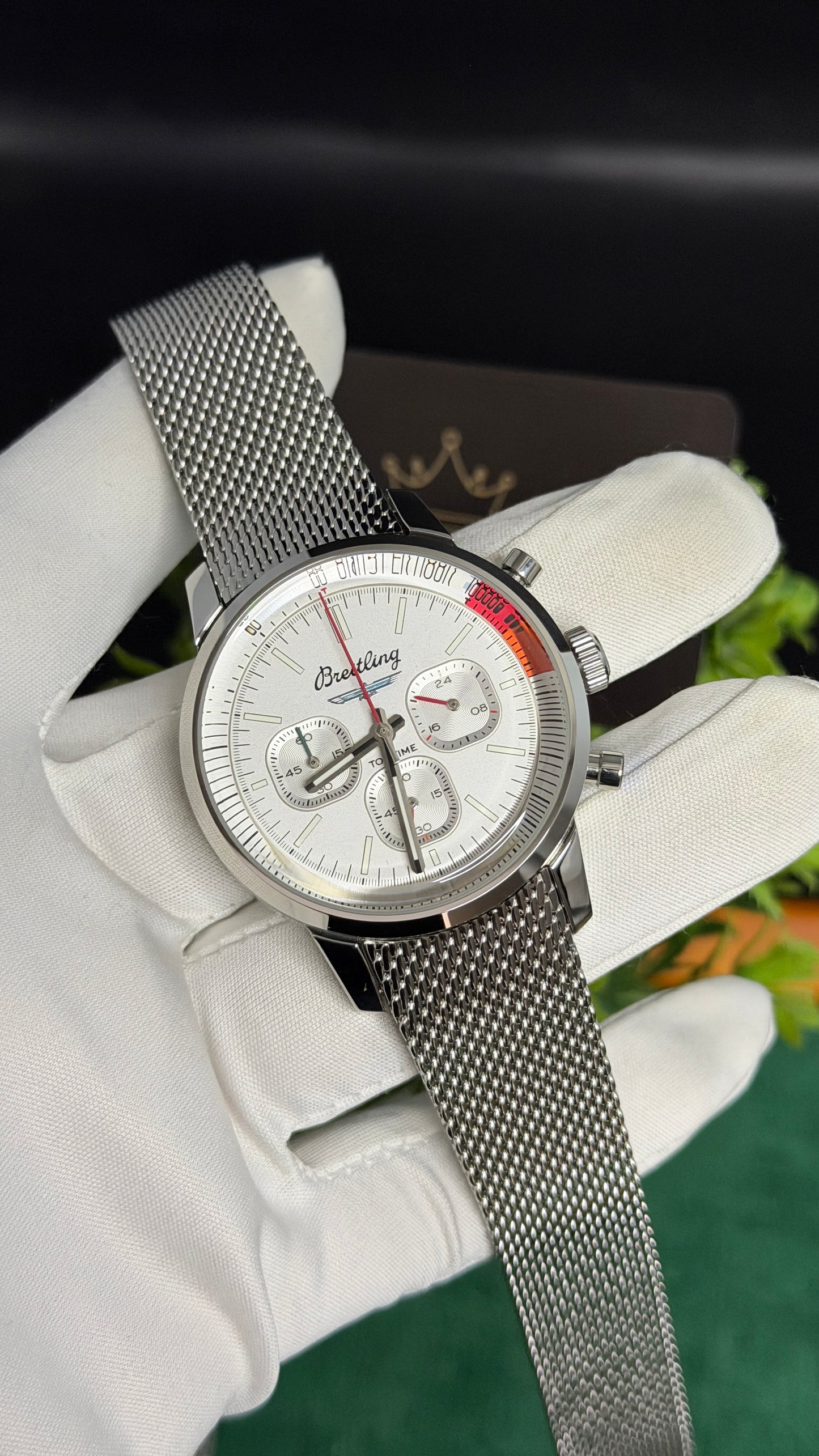 Silver with White Dial