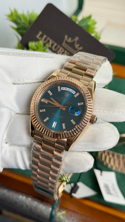 Rose Gold with Aqua Dial🔥