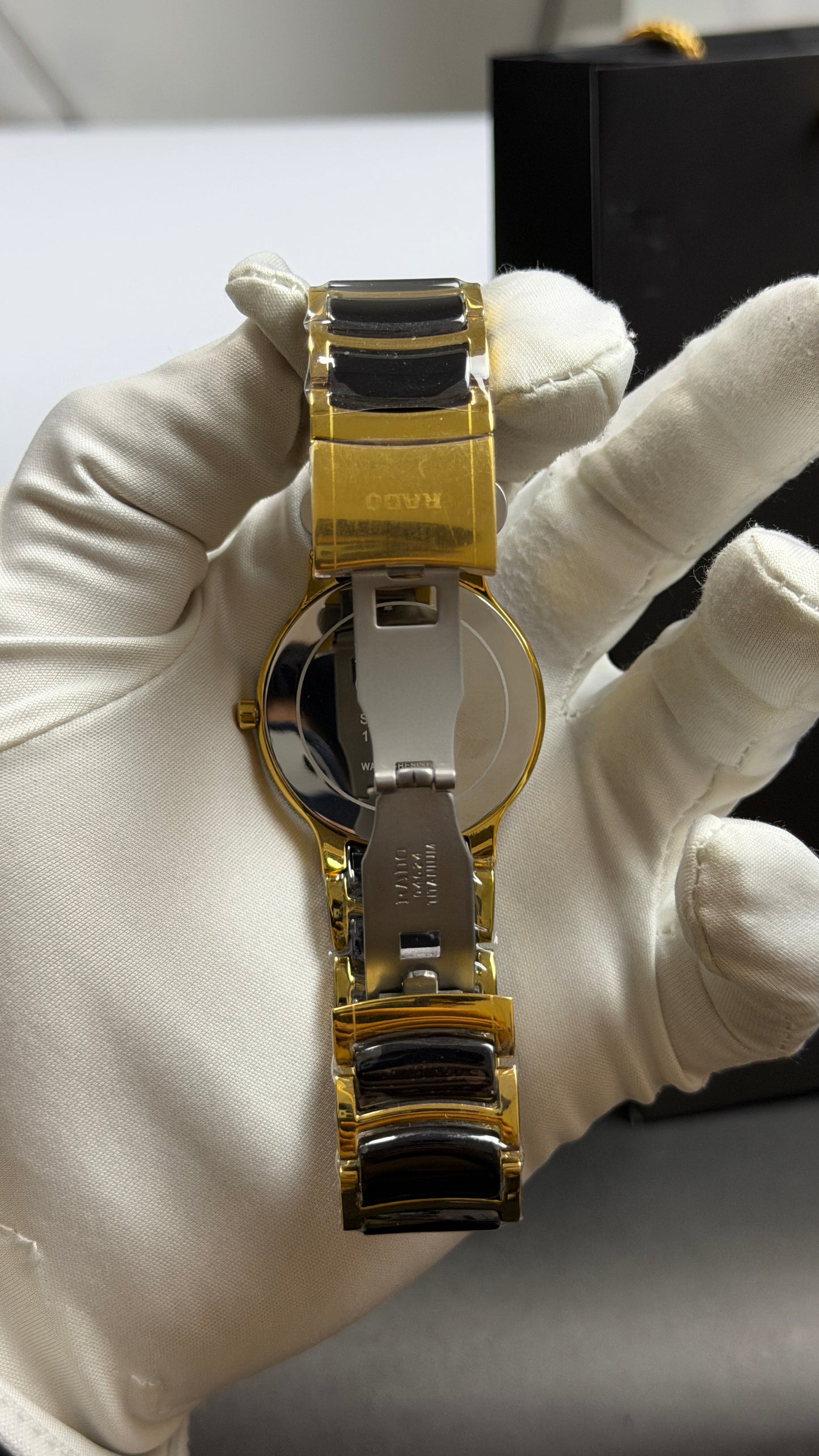 Yellow Gold Two Tone with Black Dial.