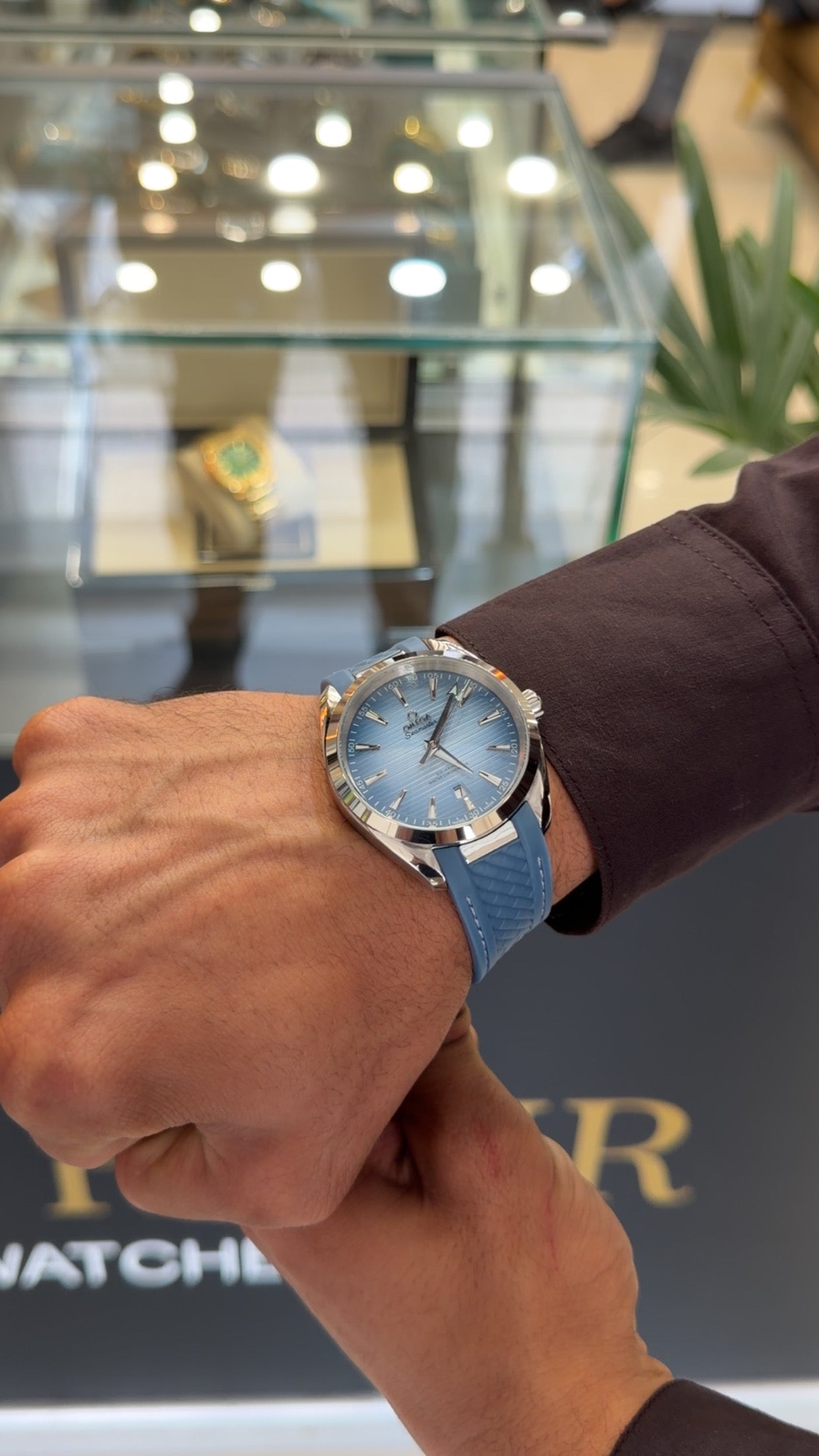 Silver with Blue Dial 🔥