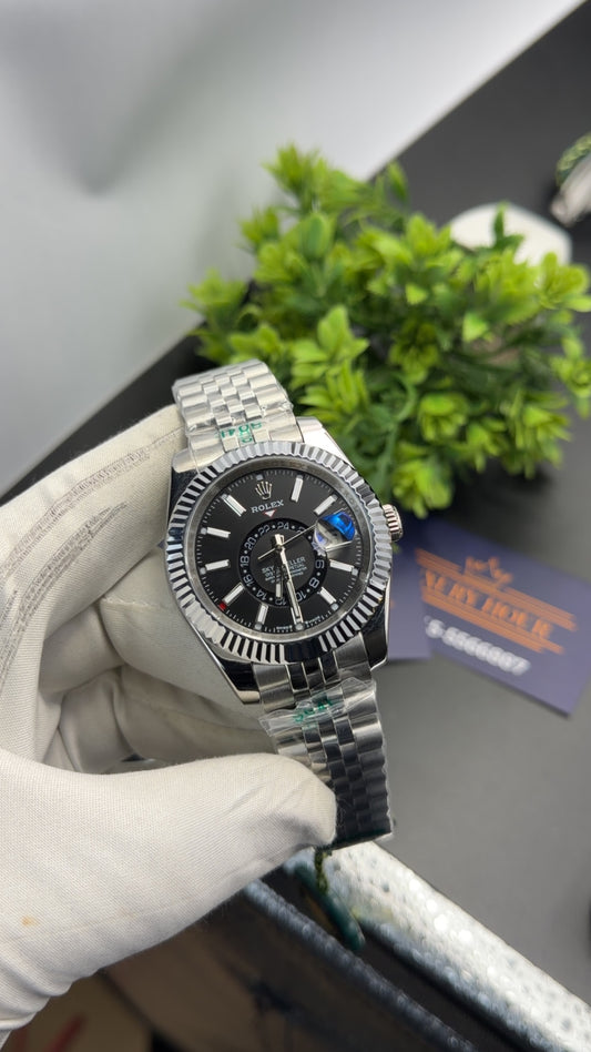 Silver with black dial 🔥