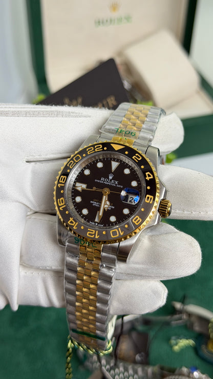Yellow Gold Two Tone with Black Dial🔥