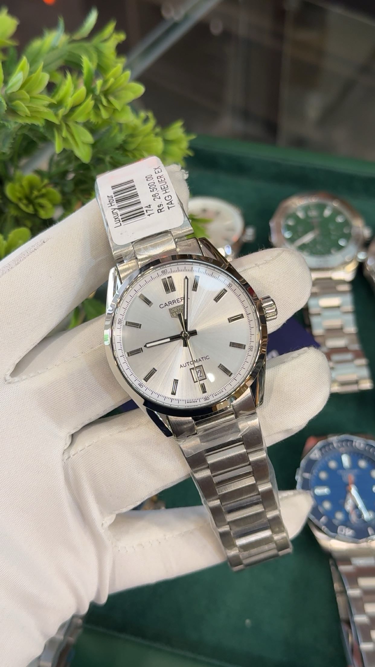 Silver with white dial