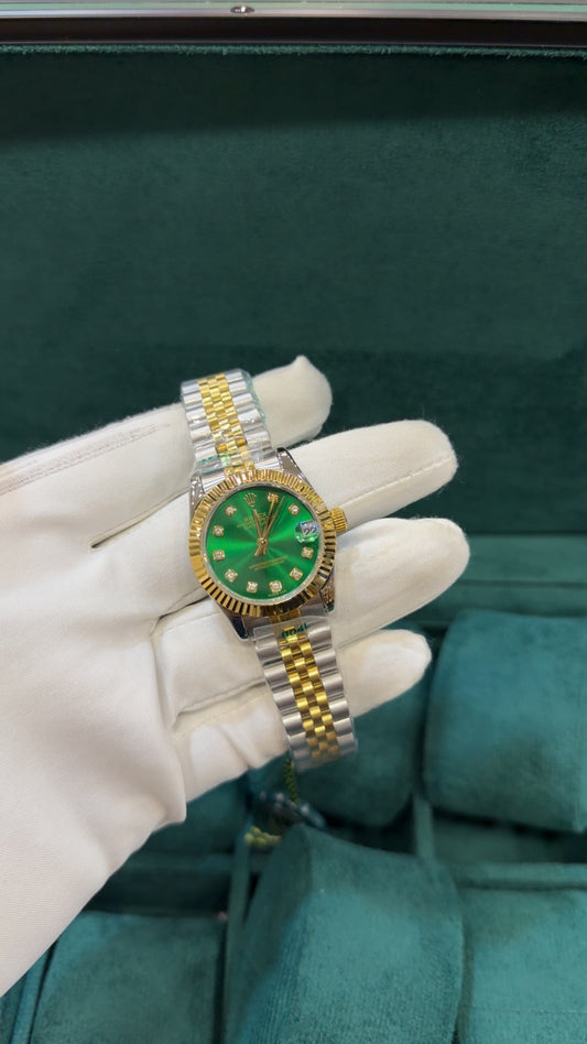 Silver two tone with green dial🔥