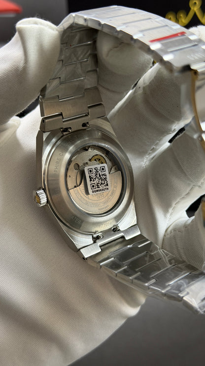 Silver with White Dial.