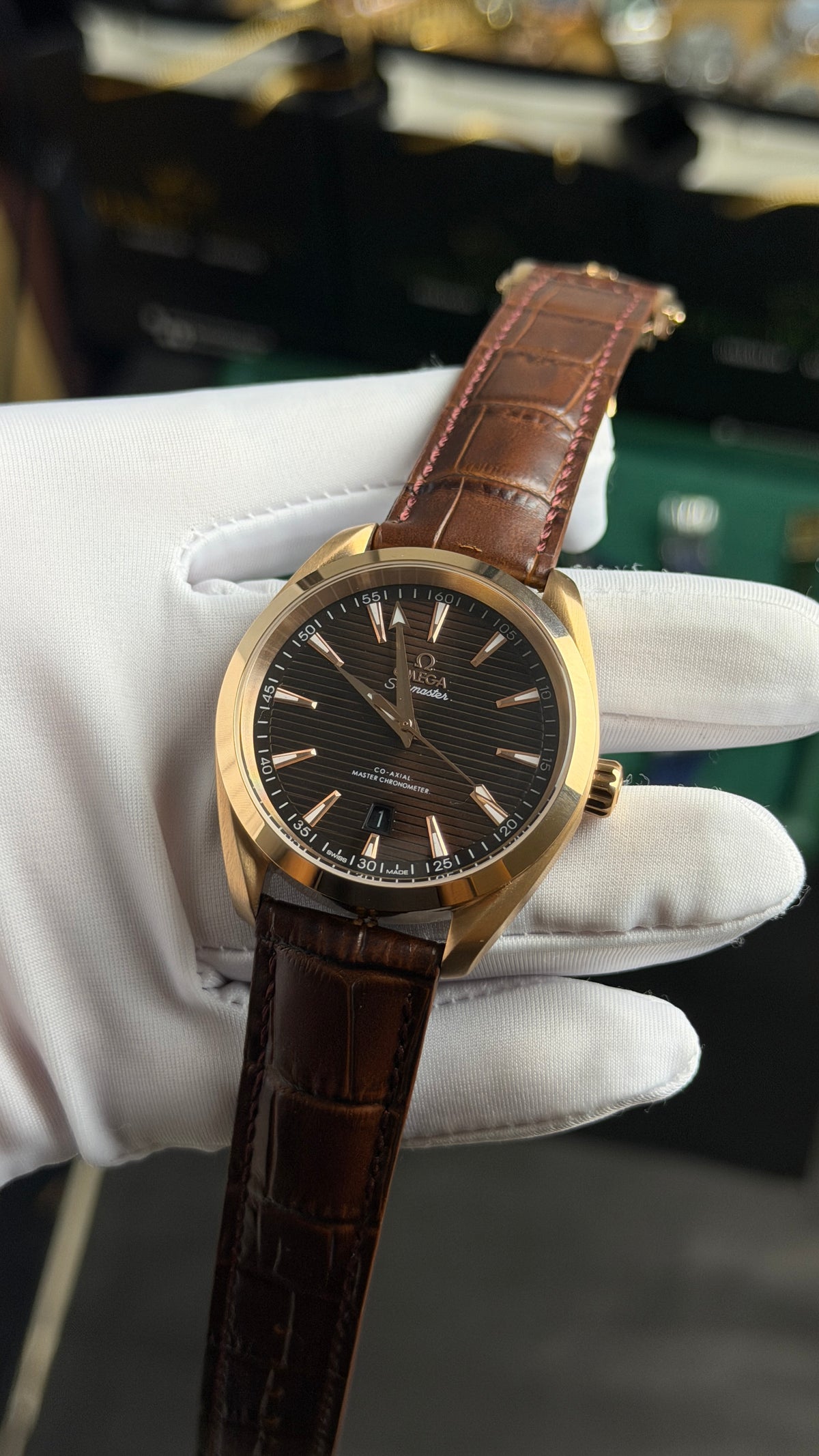 Rose Gold with Dark Chocolate Dial.