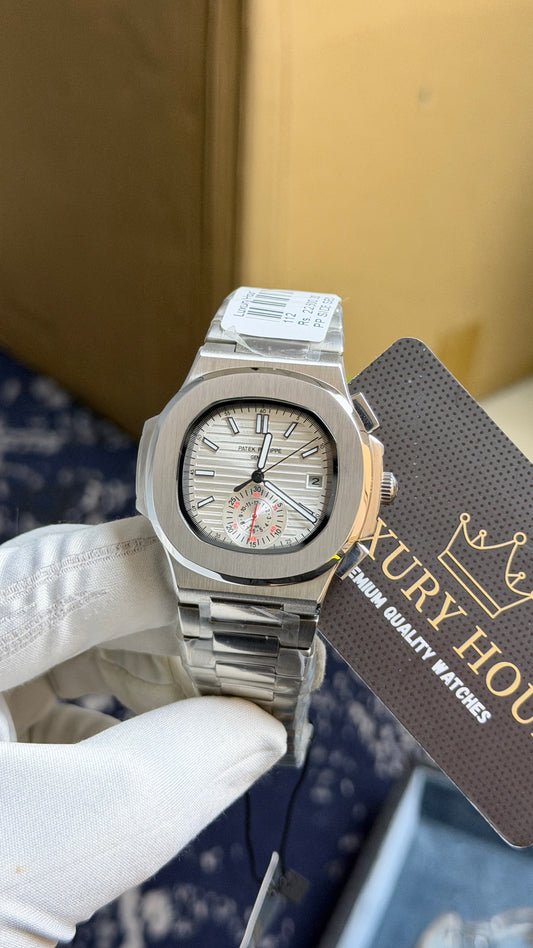Silver with White Dial.