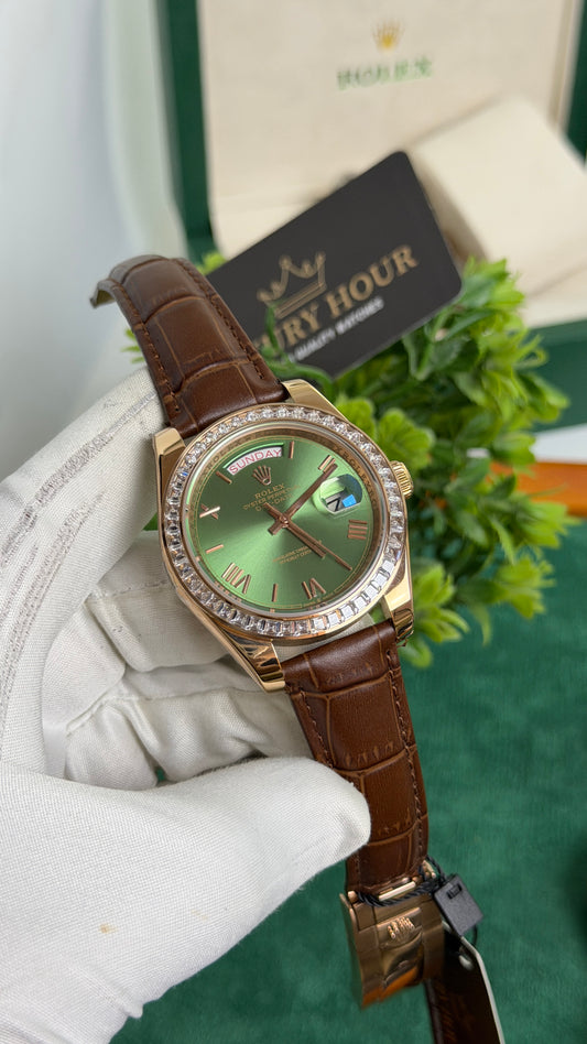 Rose Gold with Green Dial🔥