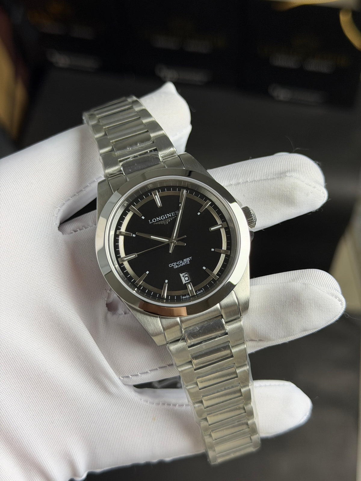 Silver with Black Dial.