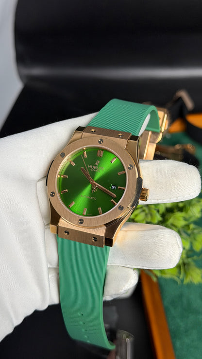 Rose Gold with Green Dial