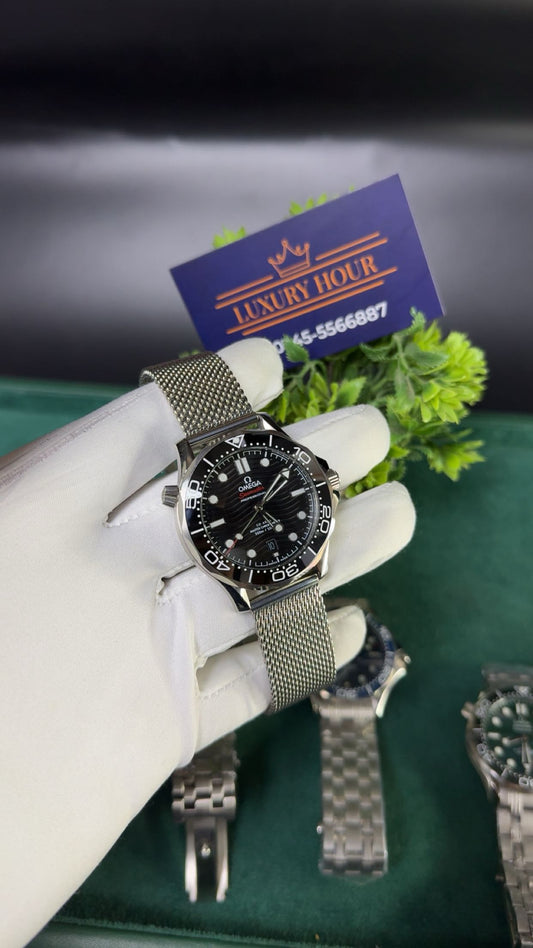 Silver with black dial