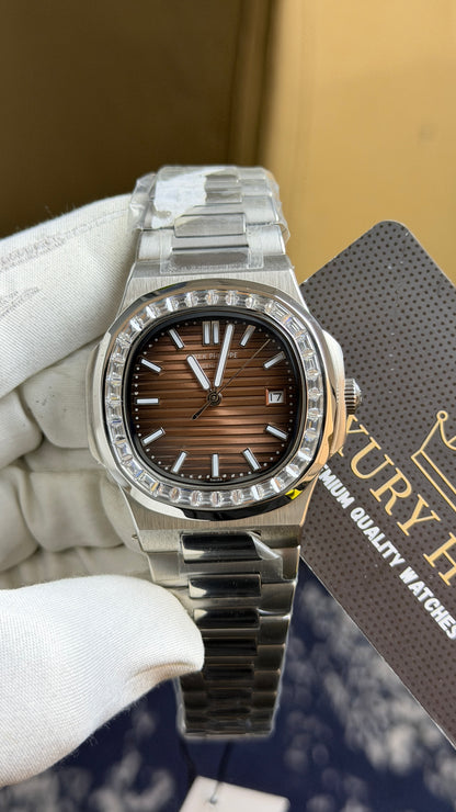 Silver with Chocolate Dial.