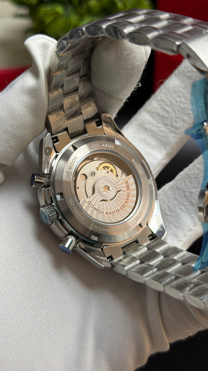 Silver with Blue Dial.