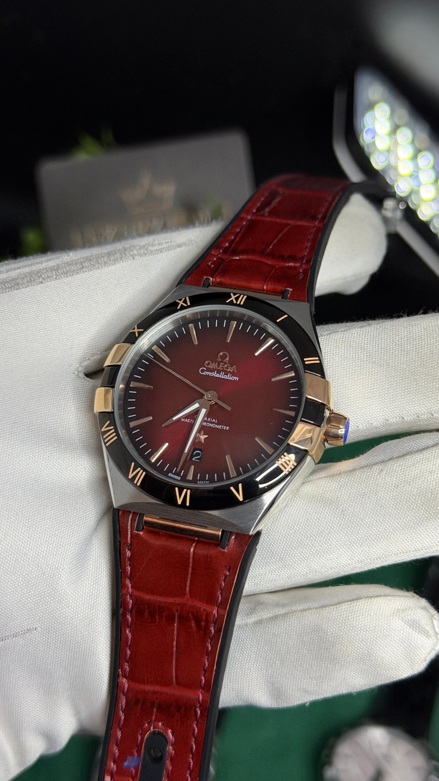 Silver with Maroon Dial (M NO:136)