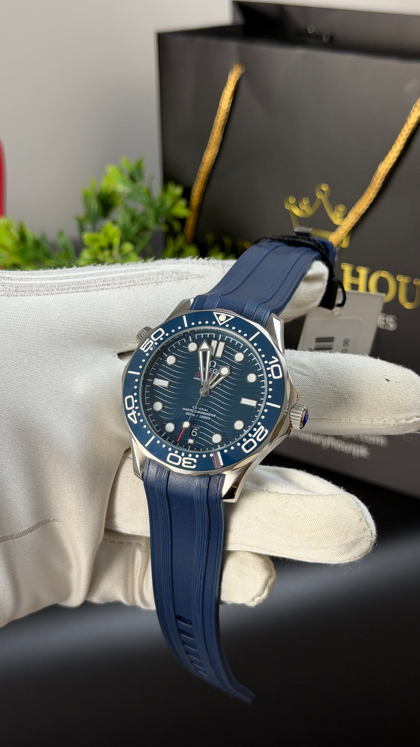 Silver with Blue Dial.