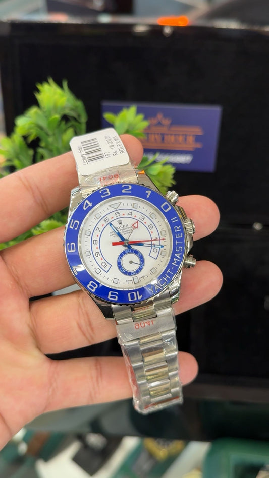 Silver with white dial