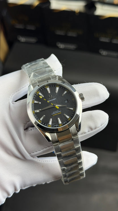 Silver with Black Dial.