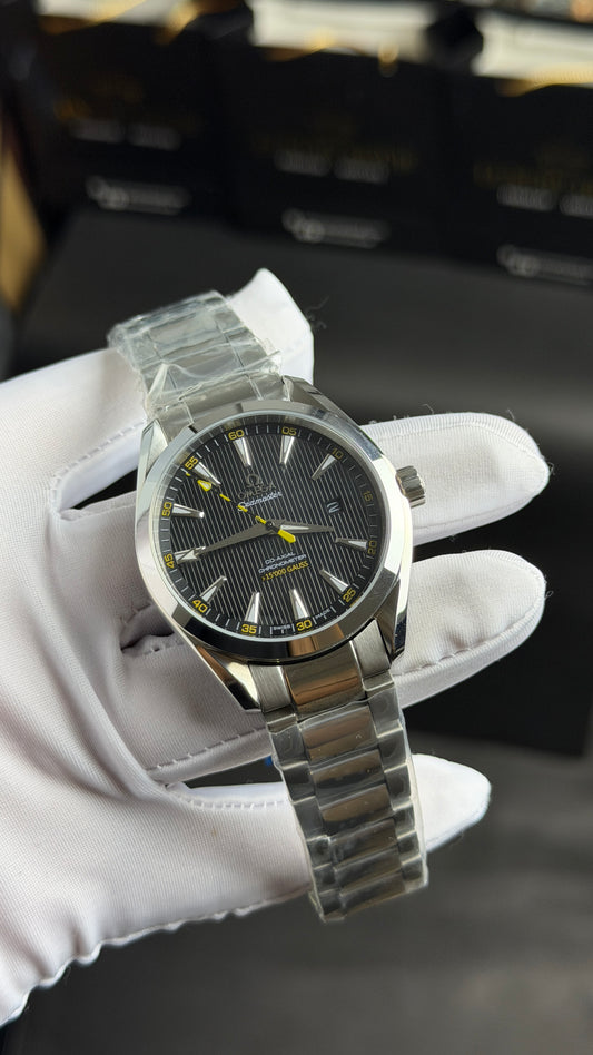 Silver with Black Dial.