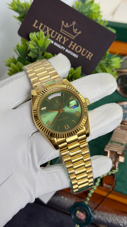 Yellow Gold with Green Dial🔥