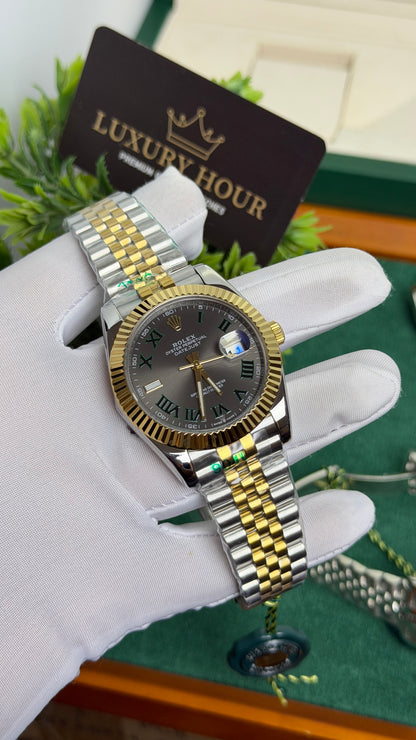 Yellow Gold Two Tone with Grey Dial.