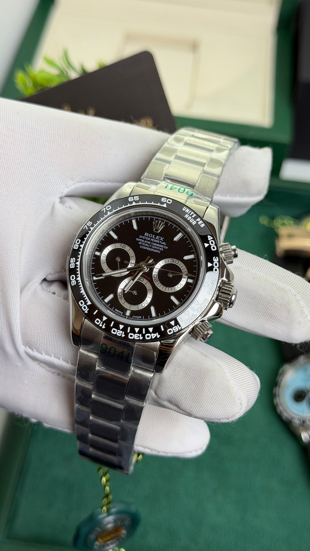 Silver with Black Dial.