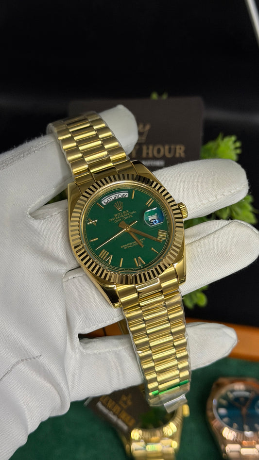 Yellow Gold with Green Dial