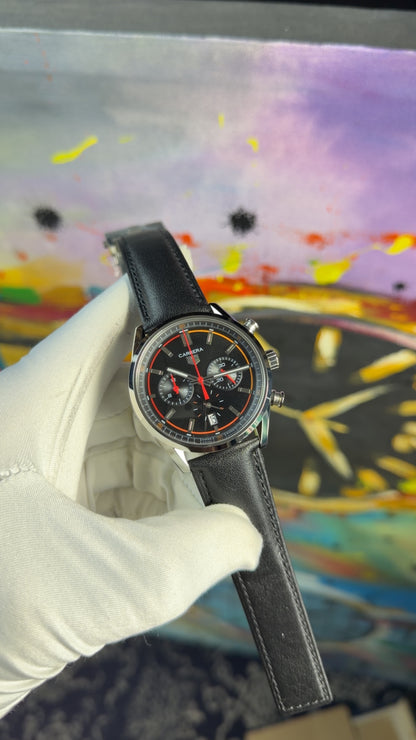Silver with black dial