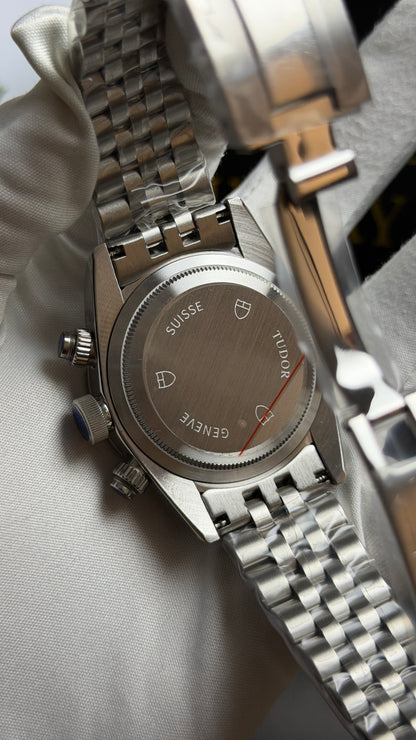 Silver with White Dial.