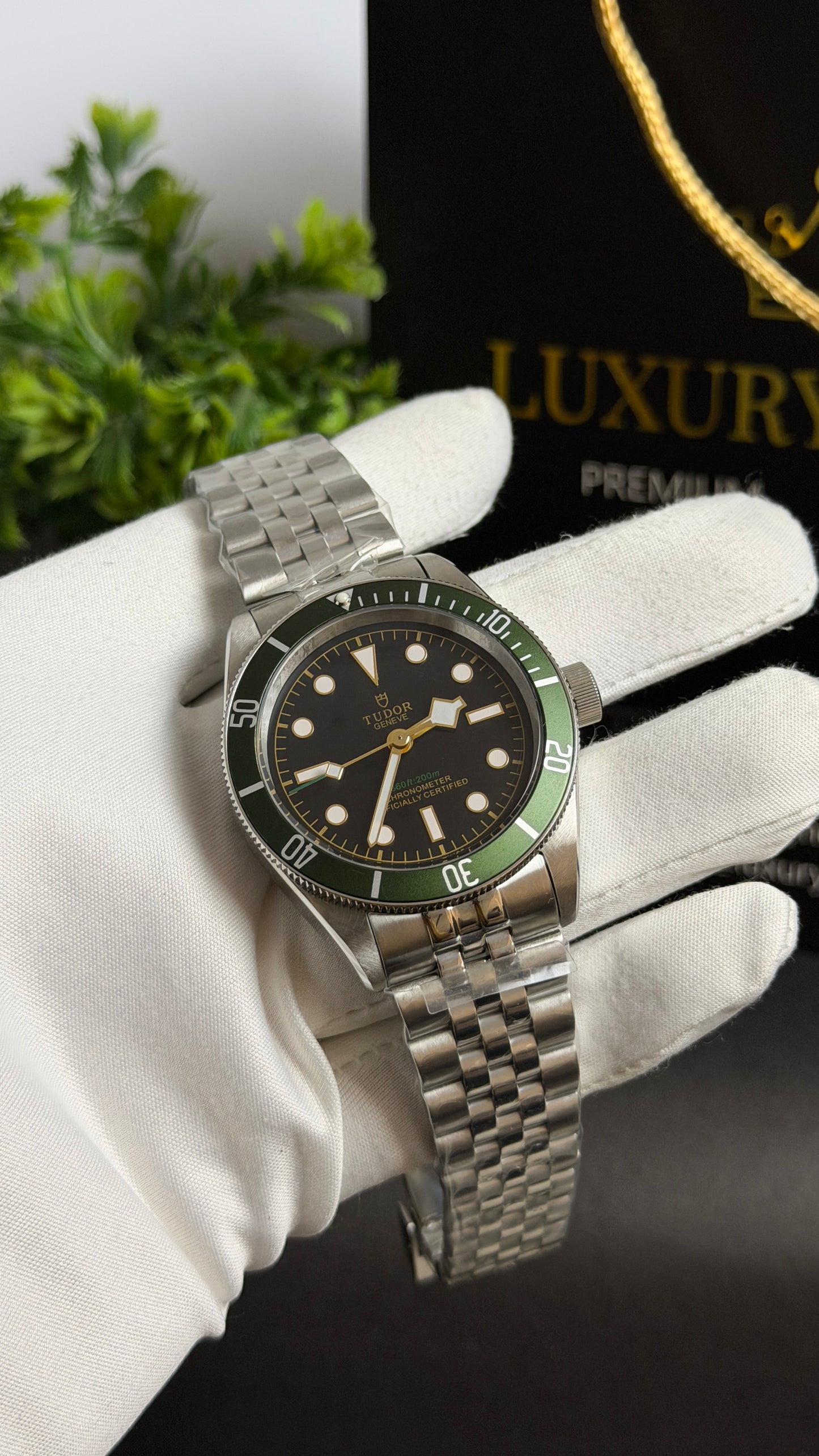 Silver with Black Dial.