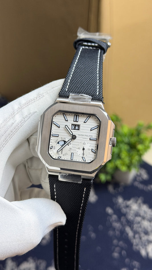 Silver with White Dial.