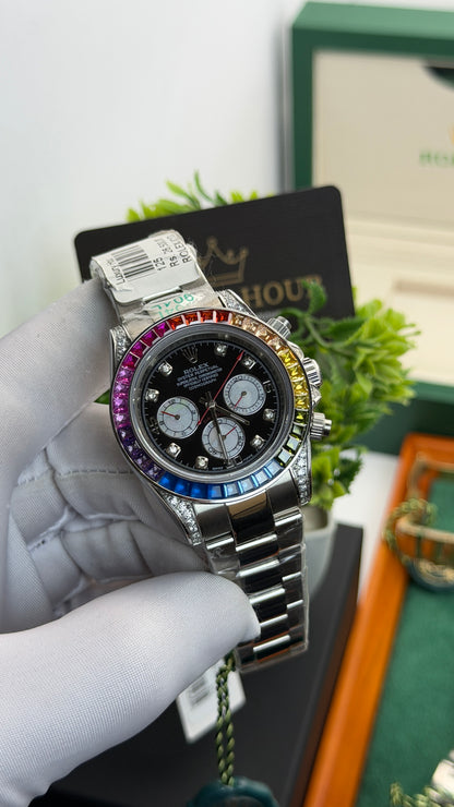 Silver with Black Dial.