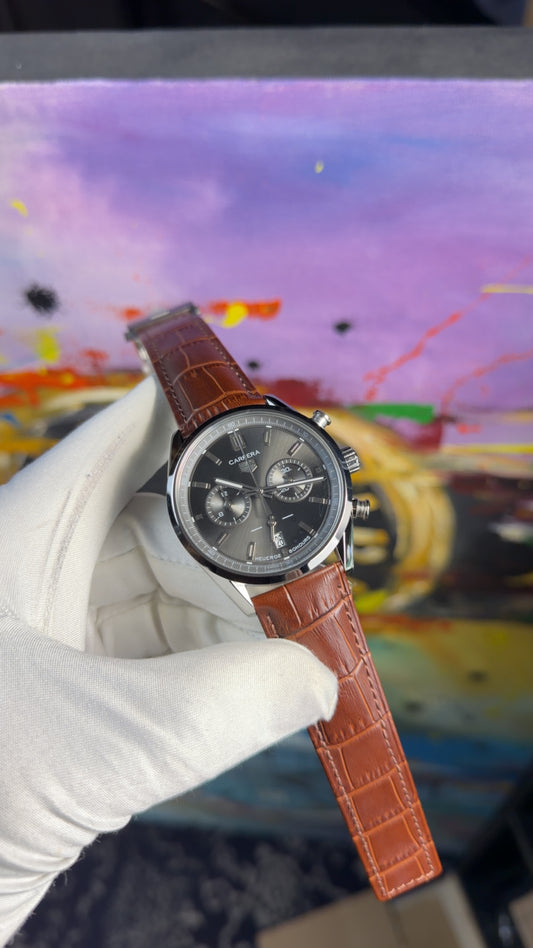 Silver with black dial