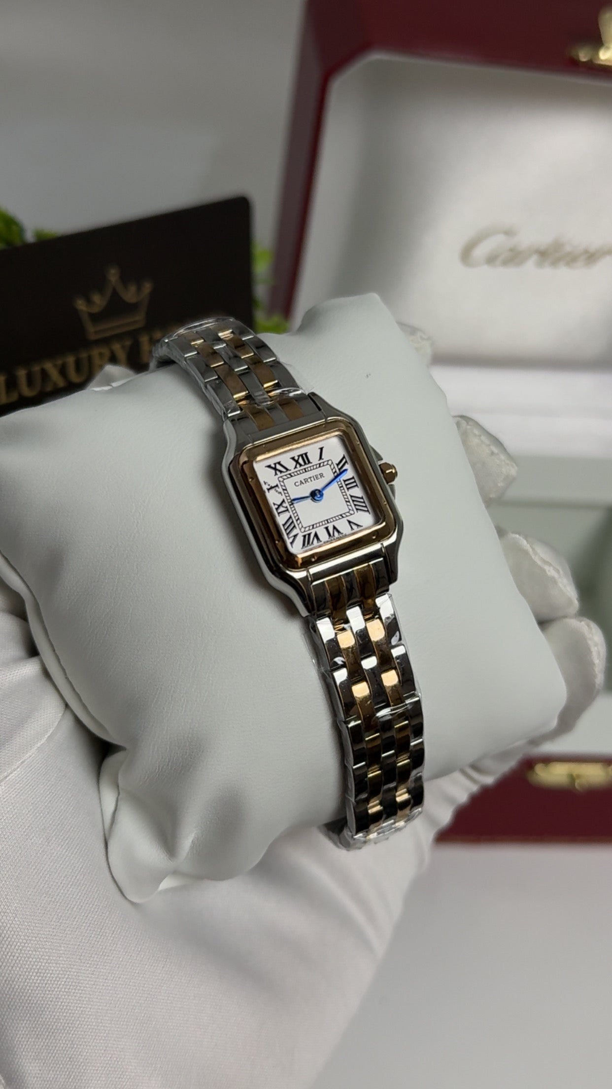 Rose Gold Two Tone with White Dial.