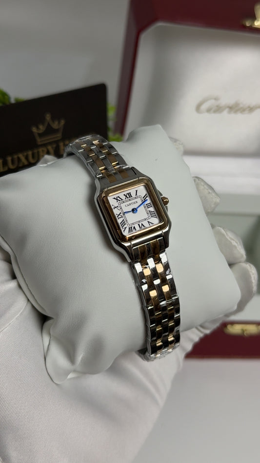 Rose Gold Two Tone with White Dial.