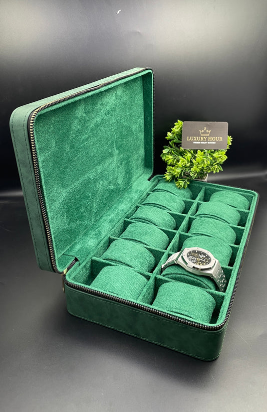 Green Zipper Watch Case