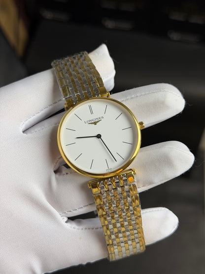 Yellow Gold Two Tone with White Dial.